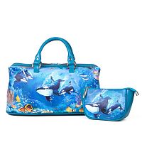 Комплект из удлиненного саквояжа и косметички "Косатки" фото