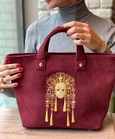 Сумка шоппер на молнии с вышивкой на заказ "Маска" | Ручная работа - ручной работы на заказ