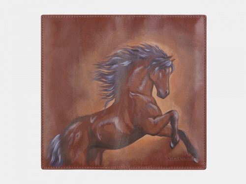 Кожаное портмоне с росписью "Скакун" - кожаный женский кошелек-портмоне ручной работы с рисунком на заказ |  Sumnizza фото 2