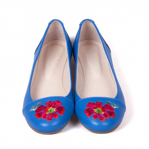 Балетки с принтом "Луговые цветы" - кожаные женские балетки ручной работы с рисунком на заказ |  Sumnizza фото 3