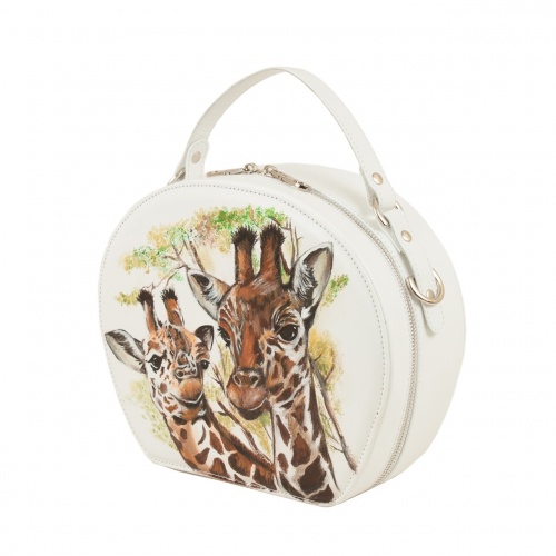 Балетки и полукруглая сумка "Сафари" - кожаный женский набор рюкзак и ботинки ручной работы с рисунком |  Sumnizza фото 6