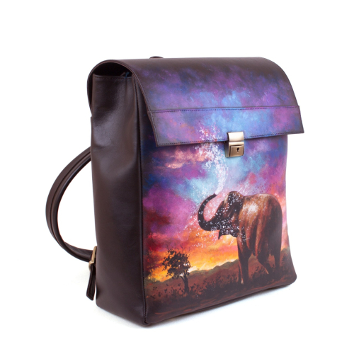 Стильный мужской рюкзак "Закат в саванне" ручной работы с рисунком на заказ |  Sumnizza фото 3