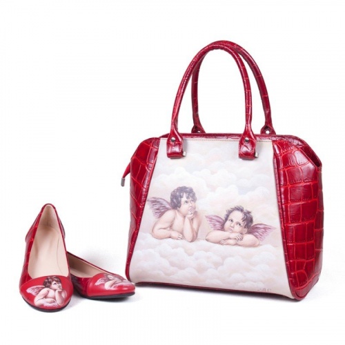 Балетки-лодочки "Ангелочки" - кожаные женские балетки ручной работы с рисунком на заказ |  Sumnizza фото 8