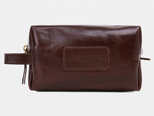 Женская кожаная косметичка "Молочный шоколад" - кожаная женская косметичка ручной работы с рисунком на заказ |  Sumnizza