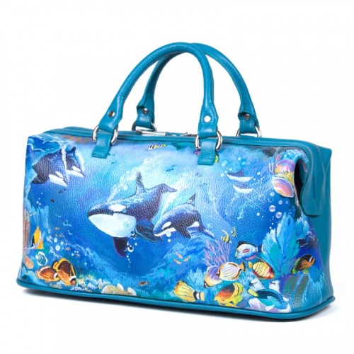 Комплект из удлиненного саквояжа и косметички "Косатки" фото фото 2