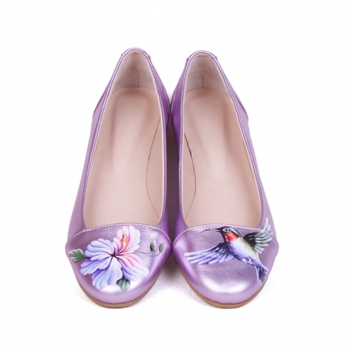 Балетки от производителя "Колибри" - кожаные женские балетки ручной работы с рисунком на заказ |  Sumnizza фото 3