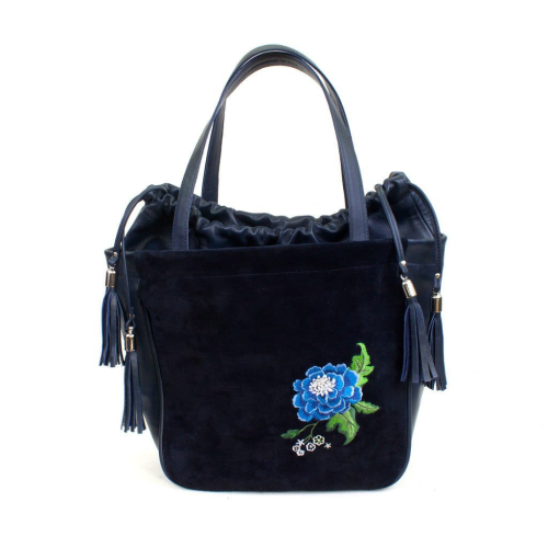 Женская сумка-ведро ручной работы с вышивкой «Цветы» на заказ на заказ | Sumnizza фото 4