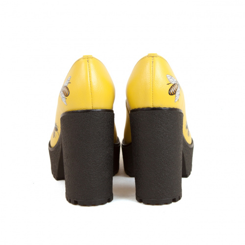 Кожаные туфли на платформе ручной работы "Сладость" фото фото 3