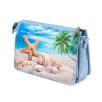 Сумка-клатч через плечо с рисунком по коже "Мальдивы" — сумка ручной работы с рисунком на заказ
