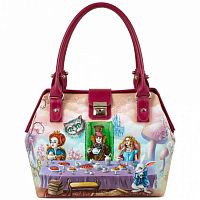 Саквояж ручной работы из кожи "Чаепитие" ручной работы с рисунком и вышивкой на заказ
