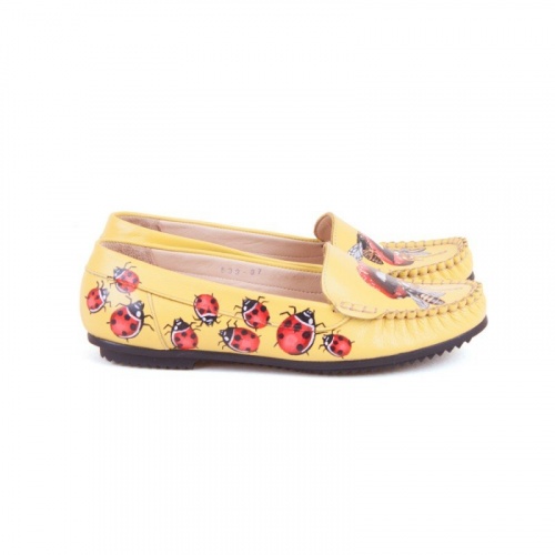 Яркие мокасины с рисунком "Мед по губам" - кожаные и замшевые мокасины ручной работы с рисунком на заказ | Sumnizza фото 2