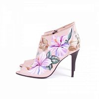 Ботильоны на высоком каблуке "Колибри" - оригинальные женские кожаные и замшевые ботильоны и ботинки ручной работы с принтом, рисунком