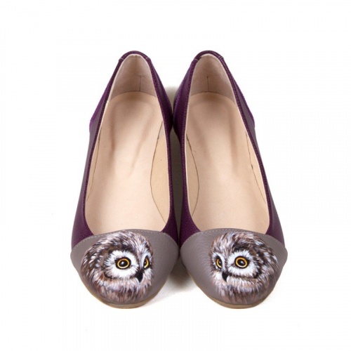 Модные балетки "Совка" - кожаные женские балетки ручной работы с рисунком на заказ |  Sumnizza фото 5