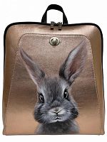 Женский кожаный рюкзак с рисунком "Мой Зайка" ручной работы с рисунком на заказ | Купить в Sumnizza