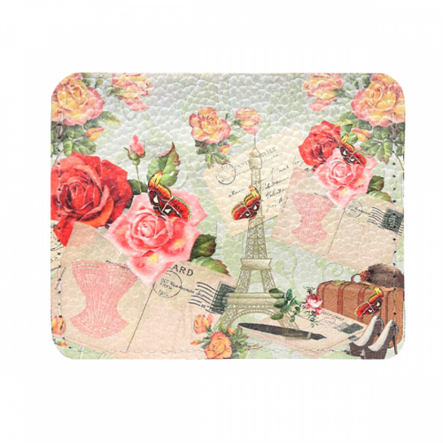 Холдер-конверт для карт и купюр с принтом "Париж" - кожаный женский конверт для карт, холдер ручной работы с рисунком |  Sumnizza