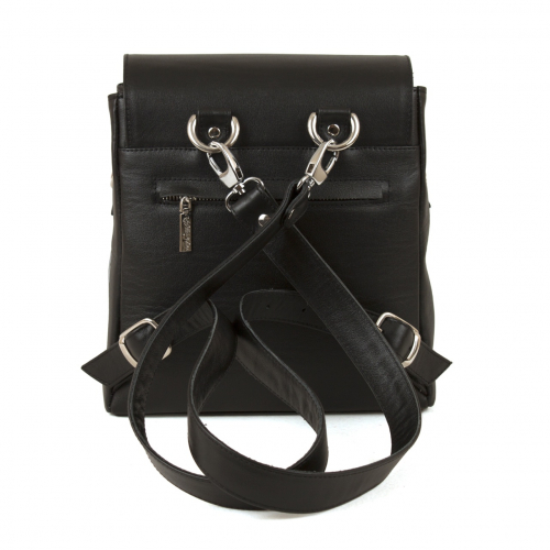 Кожаная сумка рюкзак с росписью "Лиса пилот" ручной работы с рисунком и вышивкой на заказ
 фото 9