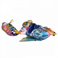 Кожаные женские кеды "Алиса" - оригинальные женские кожаные и замшевые кеды и слипоны ручной работы с принтом, рисунком