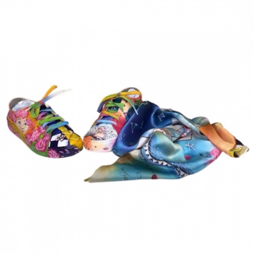 Кожаные женские кеды "Алиса" - кожаные женские кеды и слипоны ручной работы с рисунком на заказ | Sumnizza