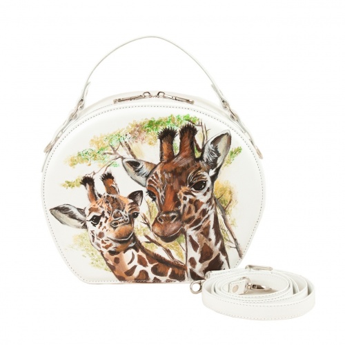 Балетки и полукруглая сумка "Сафари" - кожаный женский набор рюкзак и ботинки ручной работы с рисунком |  Sumnizza фото 2