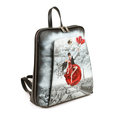 Стильный рюкзак женский городской с рисунком "Под небом Парижа" ручной работы с рисунком и вышивкой на заказ - Sumnizza фото 8