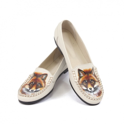 Мокасины и поясная сумка "Лисица" - кожаный женский набор рюкзак и ботинки ручной работы с рисунком |  Sumnizza фото 10