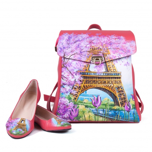 Женские туфли-балетки "Цветущий Париж" - кожаные женские балетки ручной работы с рисунком на заказ |  Sumnizza фото 2