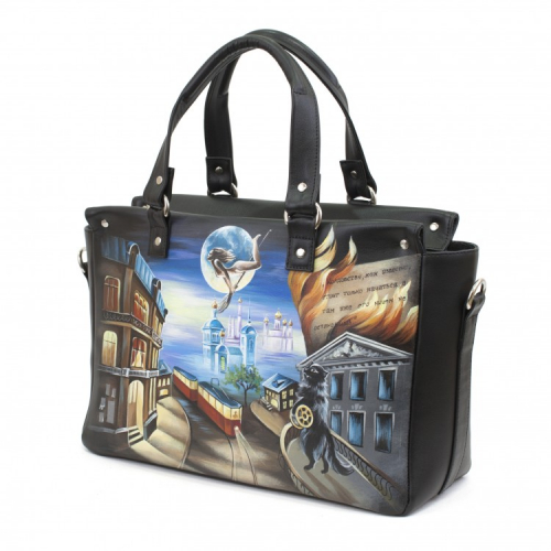 Комплект кожаные сапоги и сумка "Мастер и Маргарита" - кожаный женский набор рюкзак и ботинки ручной работы с рисунком |  Sumnizza фото 4