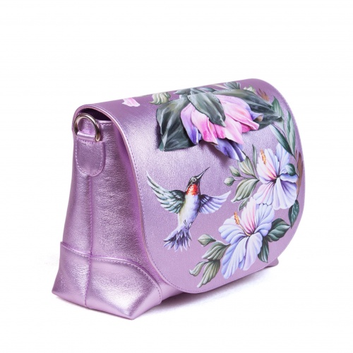 Комплект балетки и сумочка через плечо "Колибри" - кожаный женский набор рюкзак и ботинки ручной работы с рисунком |  Sumnizza фото 7