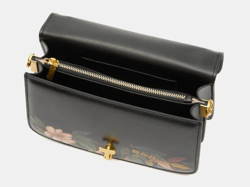 Сумка на плечо из натуральной кожи с рисунком ручной работы на заказ "Цветы" ручной работы с рисунком и вышивкой на заказ
 фото 4