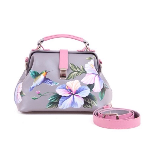 Комплект балетки и кожаный саквояж "Колибри" - кожаный женский набор рюкзак и ботинки ручной работы с рисунком |  Sumnizza фото 4