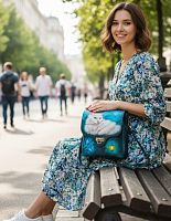 Женская сумка рюкзак с рисунком питомца ручной работы на заказ "Белый кот" ручной работы с рисунком на заказ