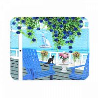 Кожаный холдер для карт с фото-принтом "Лазурный берег" — кожаный женский конверт для карт, холдер ручной работы с рисунком и фото-принтом