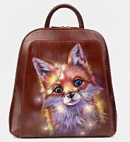 Городской рюкзак для женщин с росписью "Лисенок в гирляндах" ручной работы с рисунком на заказ | Купить в Sumnizza