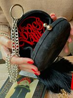 Замшевый вечерний клатч минодьер с вышивкой "Dolce vita" ручной работы на заказ