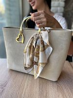 Шоппер из замши с подвесным кулоном "Сердце" - ручной работы на заказ