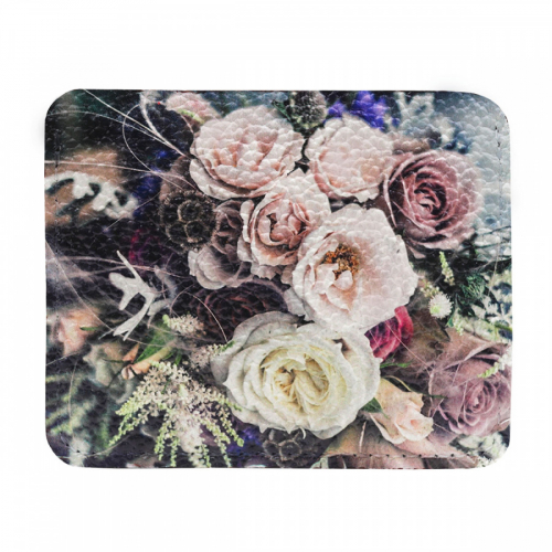 Кард холдер для банковских карт и купюр с принтом "Кремовые розы" - кожаный женский конверт для карт, холдер ручной работы с рисунком |  Sumnizza