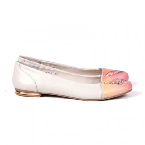 Красивые балетки "Бабочка" - кожаные женские балетки ручной работы с рисунком на заказ |  Sumnizza фото 2