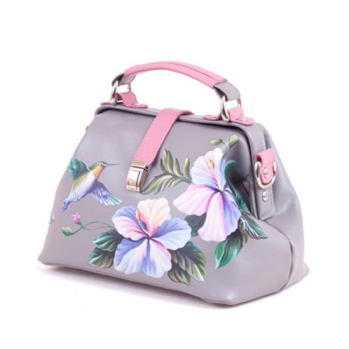 Комплект балетки и кожаный саквояж "Колибри" - кожаный женский набор рюкзак и ботинки ручной работы с рисунком |  Sumnizza фото 5