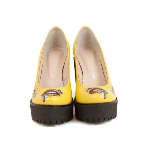 Кожаные туфли на платформе ручной работы "Сладость" фото фото 6