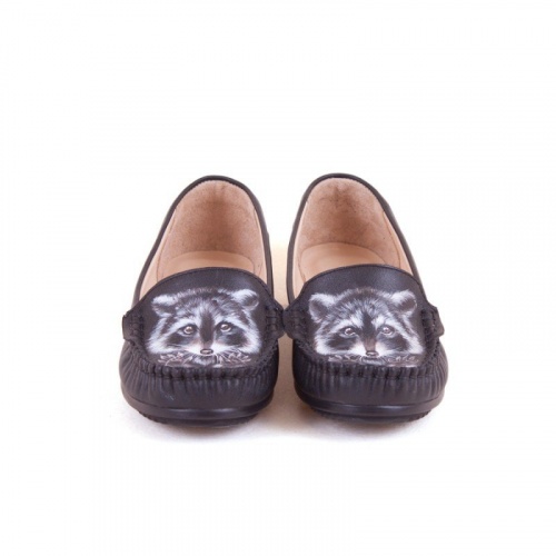 Кожаные мокасины с рисунком "Енотик" - кожаные и замшевые мокасины ручной работы с рисунком на заказ | Sumnizza фото 4