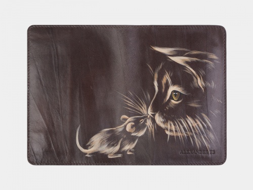 Обложка на паспорт в подарок "Знакомство" - кожаный женский кошелек-портмоне ручной работы с рисунком на заказ |  Sumnizza фото 2