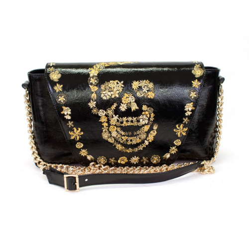 Сумка лакированная женская с вышивкой "Цветочный череп" на заказ | Sumnizza фото 3