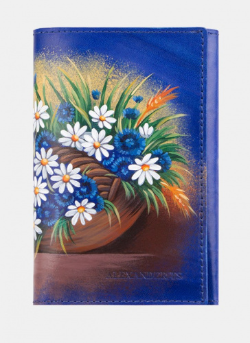 Женский кошелёк с росписью ручной работы "Лето" - кожаный женский кошелек-портмоне ручной работы с рисунком на заказ |  Sumnizza