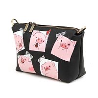 Женская сумка кросс боди с рисунком ручной работы на заказ «Розовый пятачок» — кросс боди с росписью и вышивкой на заказ