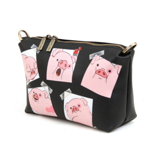 Женская сумка кросс боди с рисунком ручной работы на заказ «Розовый пятачок» — кросс боди с принтом на заказ