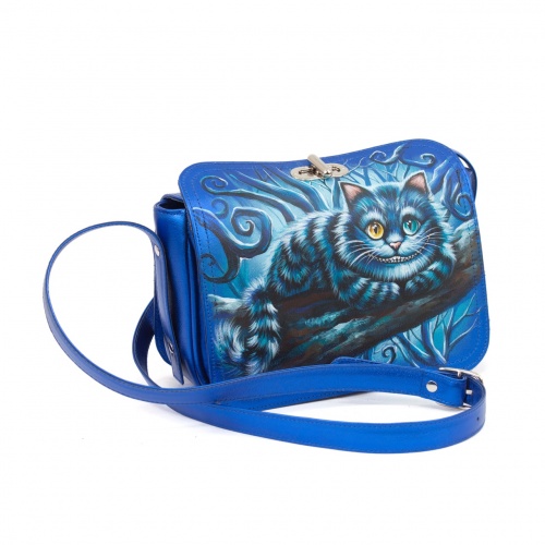 Туфли на шнуровке и сэтчел "Чешир на ветке" - кожаный женский набор рюкзак и ботинки ручной работы с рисунком |  Sumnizza фото 3