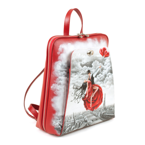 Стильный рюкзак женский городской с рисунком "Под небом Парижа" ручной работы с рисунком и вышивкой на заказ - Sumnizza фото 3