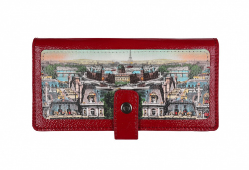 Женский кожаный кошелек с принтом "Любимый Париж" - кожаный женский кошелек-портмоне ручной работы с рисунком на заказ |  Sumnizza