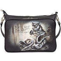 Сумка с тремя отделениями с росписью "Кот Бегемот" на заказ