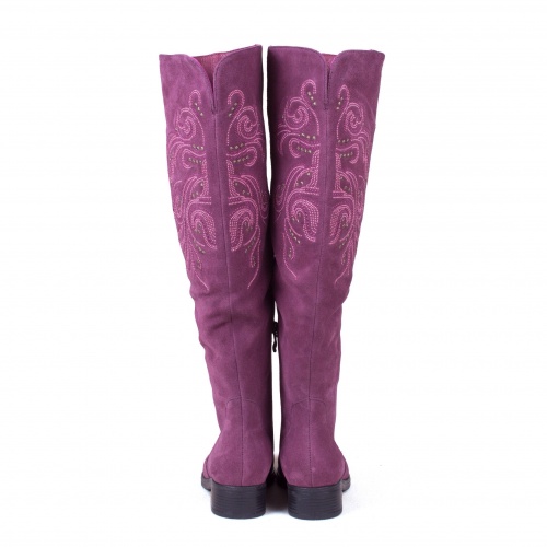 Женские замшевые ботфорты "Бусинки" - кожаные и замшевые женские сапоги ручной работы с рисунком на заказ | Sumnizza фото 4